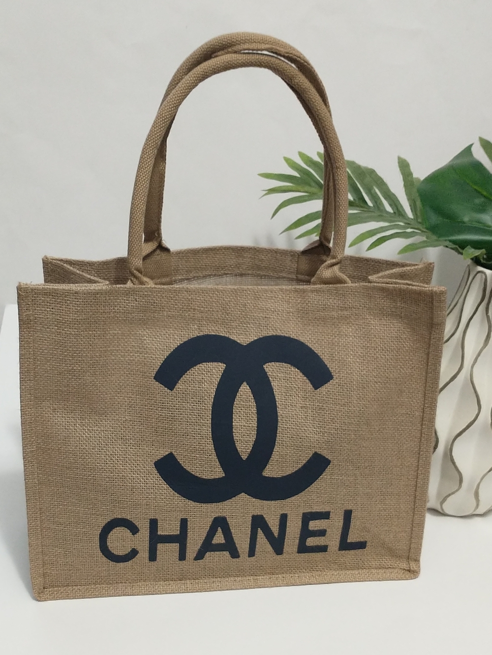 Summer Natural Jute Tote Bag